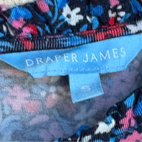 Draper James Navy Ditsy Floral Smocked Cuff Long Sleeve Dress Small - Picture 7 of 10